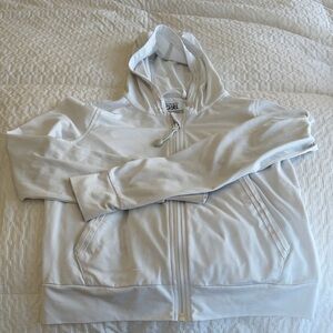 White Zip-Up Hoodie